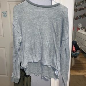 light army green cropped long sleeve tee